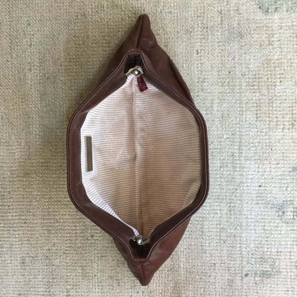 Lauren Merkin leather clutch -- chocolate brown - Picture 3 of 4